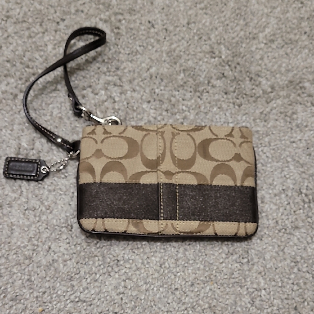 Coach Black Leather Keychain